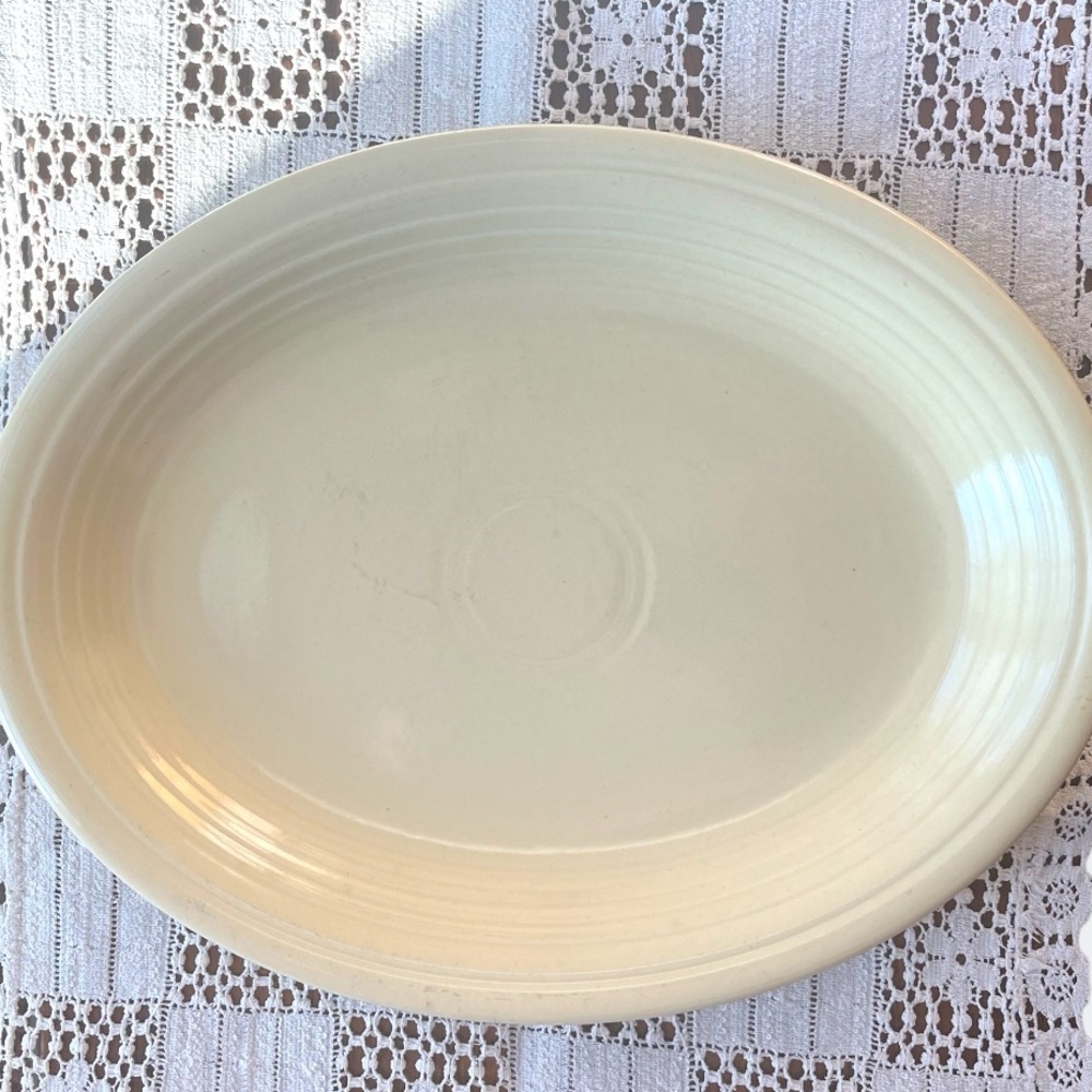 Vintage Fiestaware Original Ivory Oval Serving Platter
